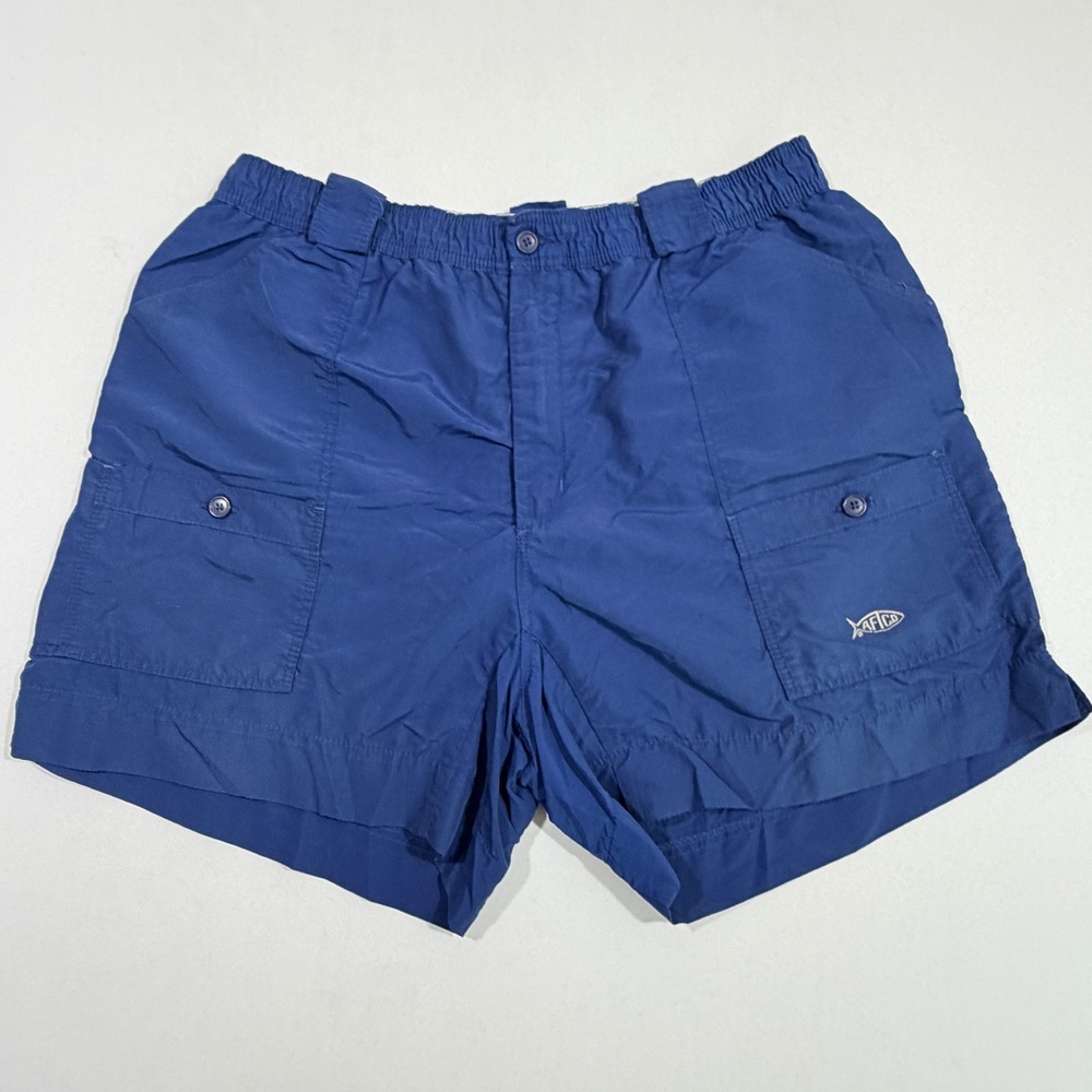 AFTCO Fishing Shorts Men's 40 Blue Nylon Cargo Utility Outdoor Performance